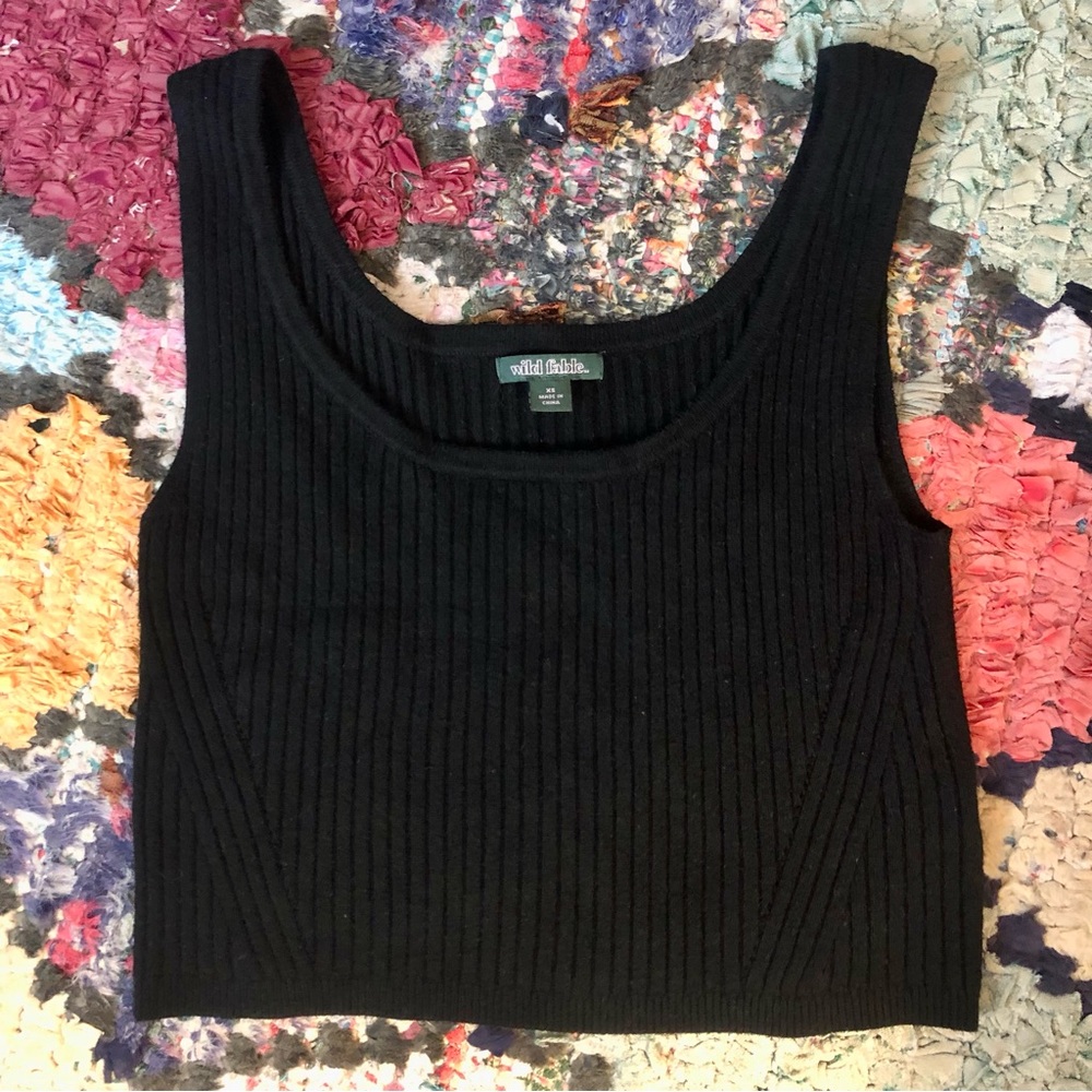 Wild Fable Black Ribbed Sweater Knit Tank